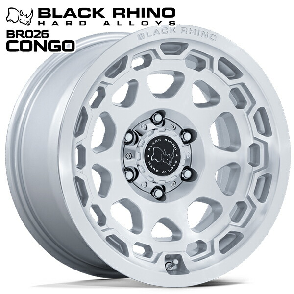【17インチ 8.5J 5H127 +35】ブラックライノ BR026 CONGO コンゴ GLOSS SILVER W/ MACHINED FACE（グロスシルバー ウィズマシンドフェイス） アルミホイール単品 1本 4本以上送料無料