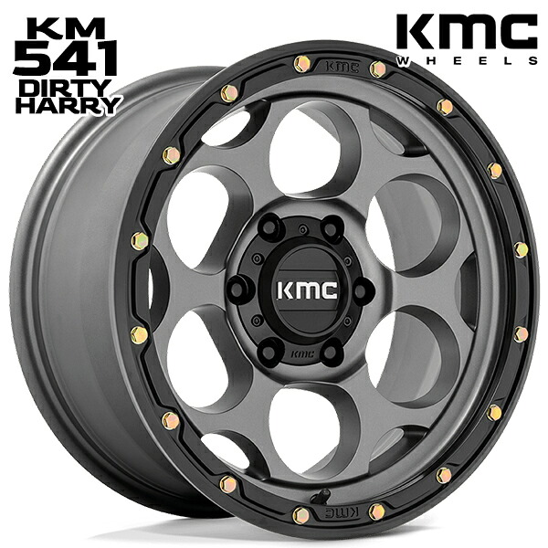 【17インチ 8.5J 6H139.7 +18】KM541 DIRTY HARRY / SATIN GREY BLACK LIP（サテングレーブラックリップ） アルミホイール単品 4本（1台分）送料無料