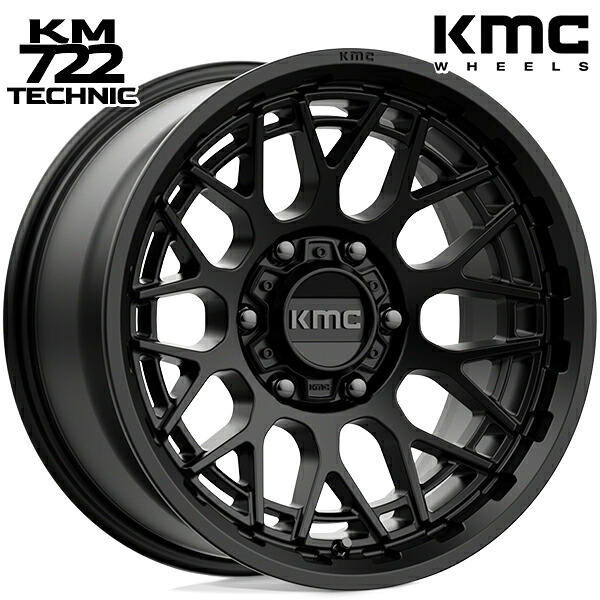 【20インチ 9.0J 5H150 +18】KM722 TECHNIK / SATIN BLACK（サテンブラック） アルミホイール単品 4本（1台分）送料無料