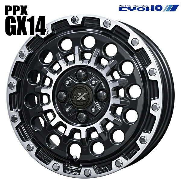 【14インチ 4.5J 4H100 +45】KYOHO PPX GX14 マットブラックポリッシュ アルミホイール単品 1本 4本以上送料無料 14,199円