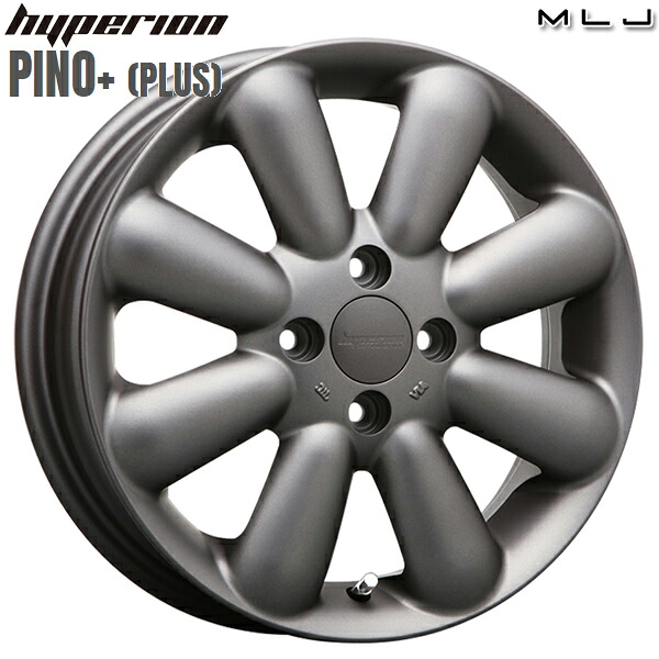 15インチ 4.5J 4H100 +43 MLJ ハイペリオン ピノプラス マットガンメタ アルミホイール単品 1本 4本以上送料無料 |タイヤホイール激安王国
