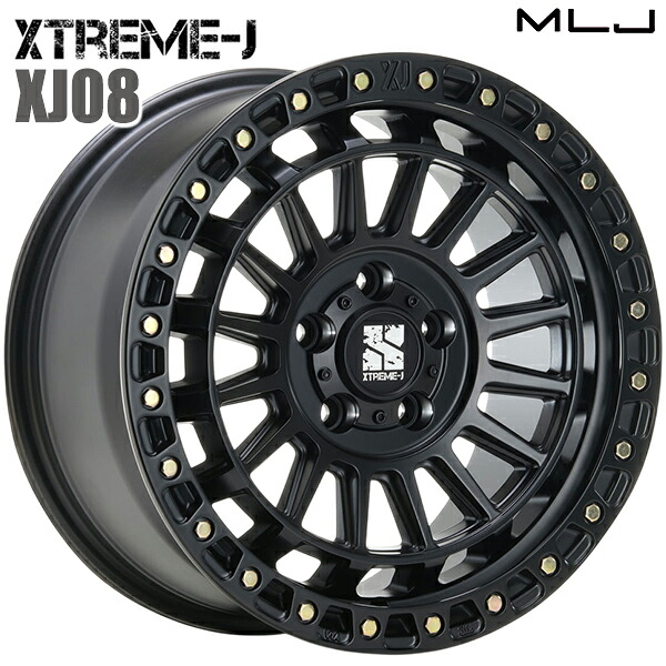 【17インチ 7.5J 5H127 +40】MLJ エクストリームJ XJ08 サテンブラック アルミホイール単品 1本 4本以上送料無料|タイヤホイール激安王国