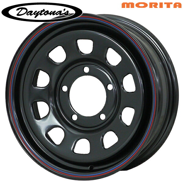 MRT デイトナズ サイズ：16インチ 5.5J HOLE/PCD：5H 139.7 インセット：-20 カラー：ブラック（レッド/ブルーライン） スチールホイール単品 4本（1台分）送料無料 ｜タイヤホイール激安王国