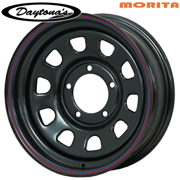 MRT デイトナズ サイズ:16インチ 6.0J HOLE/PCD:5H 139.7 インセット:0 カラー:ブラック(レッド/ブルーライン) スチールホイール単品 4本(1台分)送料無料 |タイヤホイール激安王国