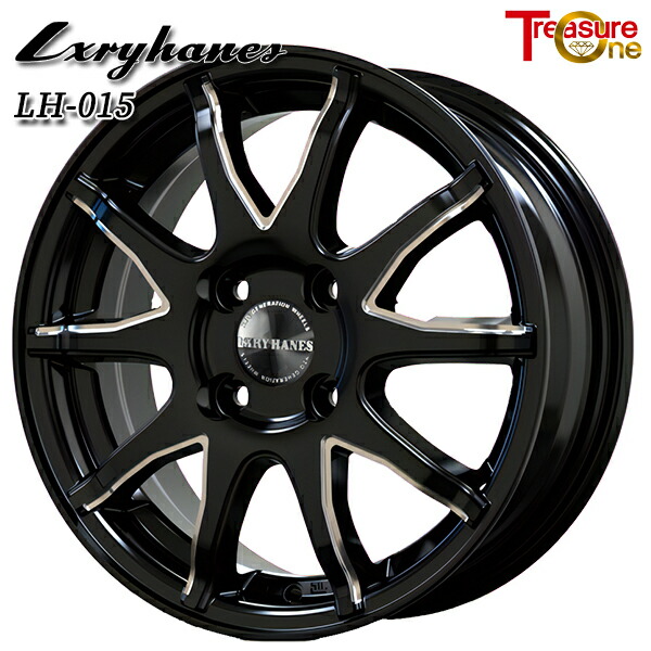 15インチ 4.5J 4H100 +45 トレジャーワン ラグジーヘインズ LH015 ブラック/サイドマシニング アルミホイール単品 1本 4本以上送料無料