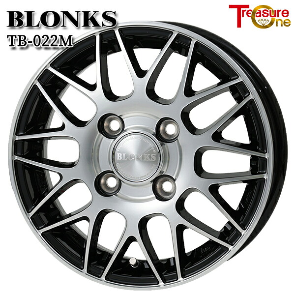12インチ 4.0J 4H100 +42 トレジャーワン ブロンクス TB022M ブラックポリッシュ アルミホイール単品 4本(1台分)送料無料 |タイヤホイール激安王国
