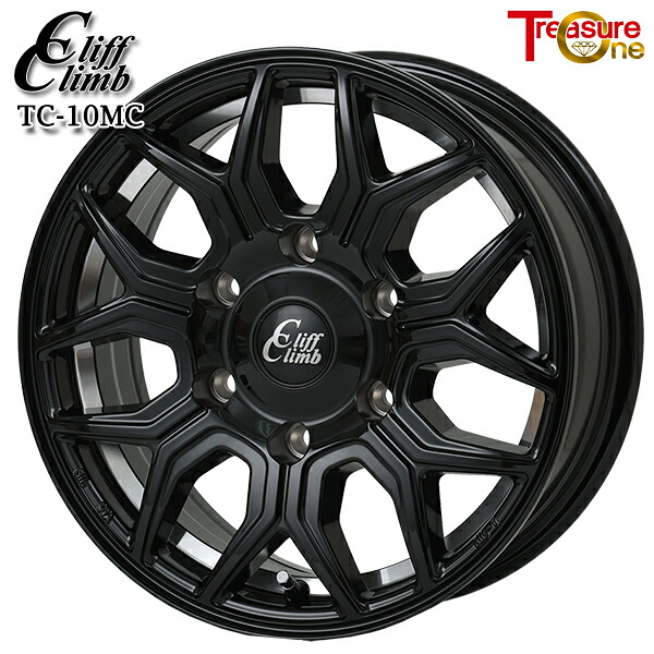 15インチ 6.0J 6H139.7 +43 トレジャーワン クリフクライム TC10MC ブラックアンダーカットポリッシュ アルミホイール単品 1本 4本以上送料無料