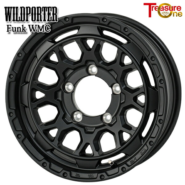 3/20はポイント10倍★16インチ 6.0J 5H139.7 -5 トレジャーワン ワイルドポーター ファンク WMC マットブラック アルミホイール単品 4本（1台分）送料無料画像