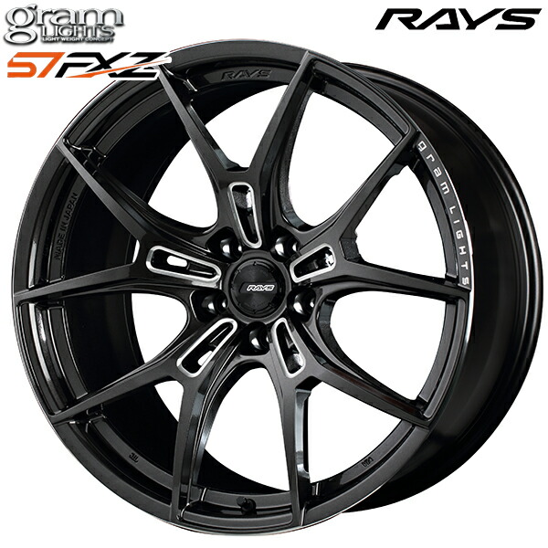 18インチ 8.0J 5H100 +45 RAYS グラムライツ 57FXZ スーパーダークガンメタ/マシニング/リムエッジDC（AAC） アルミホイール単品 4本（1台分）送料無料 ｜タイヤホイール激安王国
