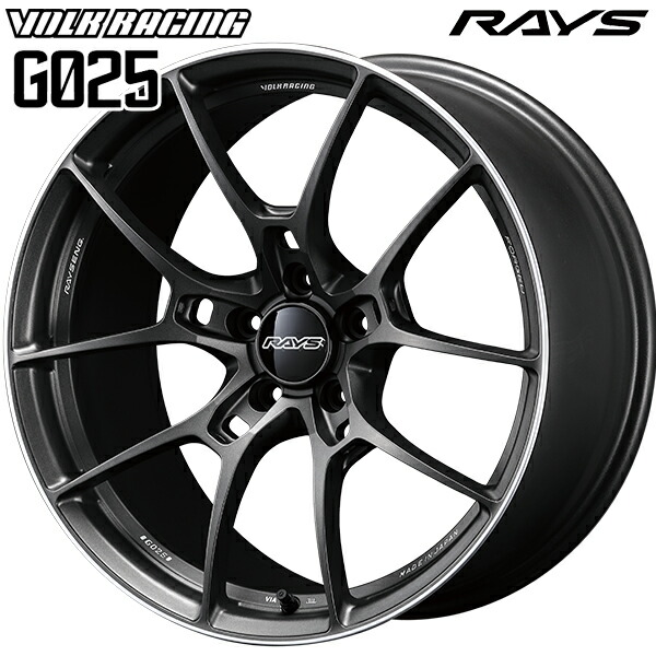 18インチ 8.5J 5H100 +44 RAYS ボルクレーシング G025 マットガンブラック/リムエッジDC（MK） アルミホイール単品 1本 4本以上送料無料 ｜タイヤホイール激安王国