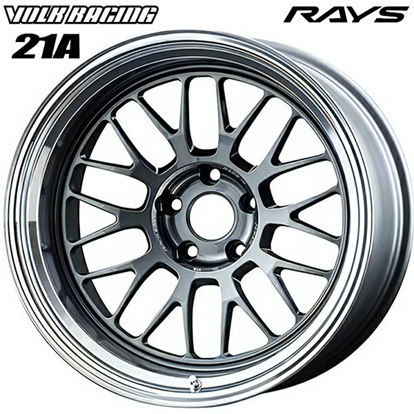 18インチ 11.0J 5H114.3 -10 RAYS ボルクレーシング 21A ダークガンメタ/リムDC(VC) アルミホイール単品 1本 4本以上送料無料