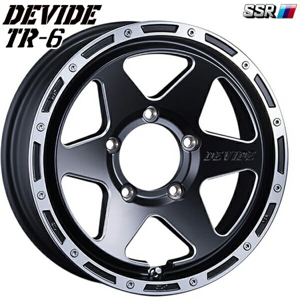 16インチ 5.5J 5H139.7 +22 SSR ディバイド TR-6 フラットブラックポリッシュ アルミホイール単品 1本 4本以上送料無料 |タイヤホイール激安王国