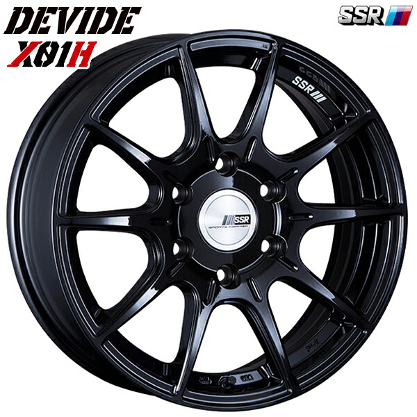16インチ 6.5J 6H139.7 +38 SSR ディバイド X01H グロスブラック アルミホイール単品 1本 4本以上送料無料 |タイヤホイール激安王国
