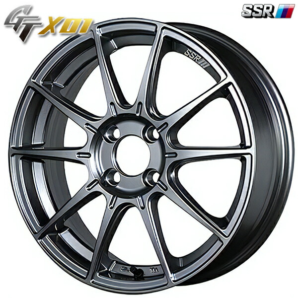 15インチ 5.0J 4H100 +45 SSR GTX01 ダークシルバー アルミホイール単品 4本（1台分）送料無料