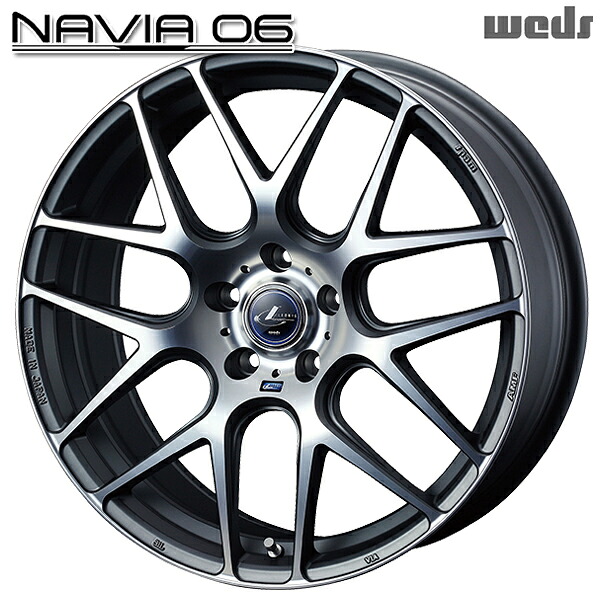 17インチ 6.5J 5H114.3 +53 Weds レオニス ナヴィア06 MGMC （マットガンメタマシニングカット） アルミホイール単品 4本（1台分） 送料無料