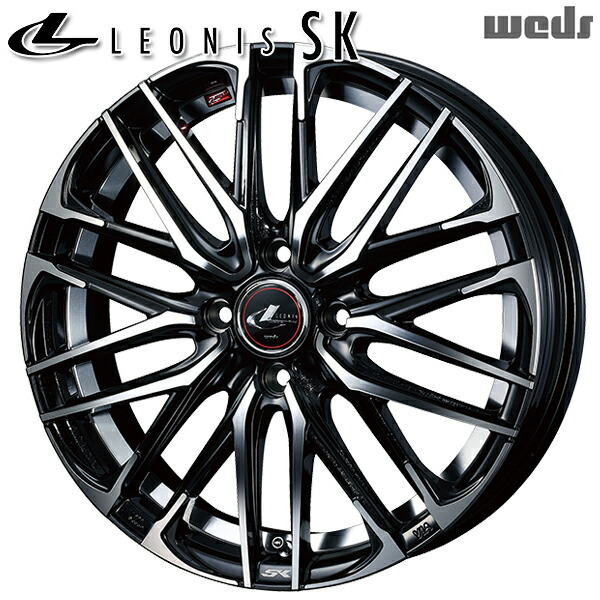 15インチ 5.5J 4H100 +50 Weds レオニス SK PBMC （パールブラック ミラーカット） アルミホイール単品 1本 4本以上送料無料
