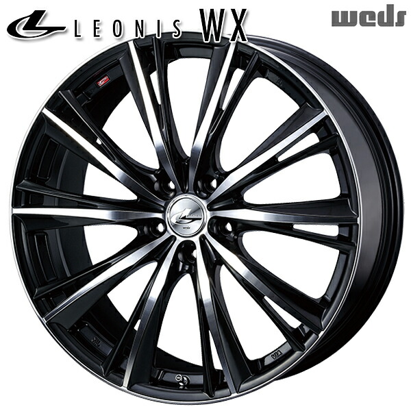 19インチ 7.5J 5H114.3 +53 Weds レオニス WX BKMC （ブラック ミラーカット） アルミホイール単品 4本（1台分） 送料無料