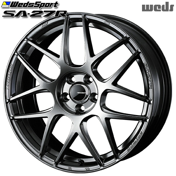 18インチ 9.5J 5H114.3 +45 Weds ウェッズ ウェッズスポーツ SA27R PSB（プラチナシルバーブラック） アルミホイール単品 4本（1台分）送料無料