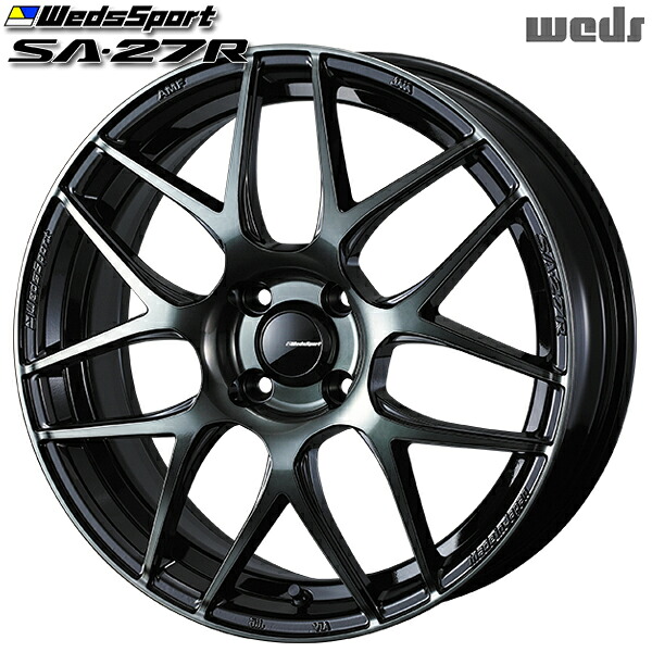 15インチ 5.0J 4H100 +45 Weds ウェッズ ウェッズスポーツ SA27R WBC（ウォースブラッククリアー） アルミホイール単品 1本 4本以上送料無料 ｜タイヤホイール激安王国