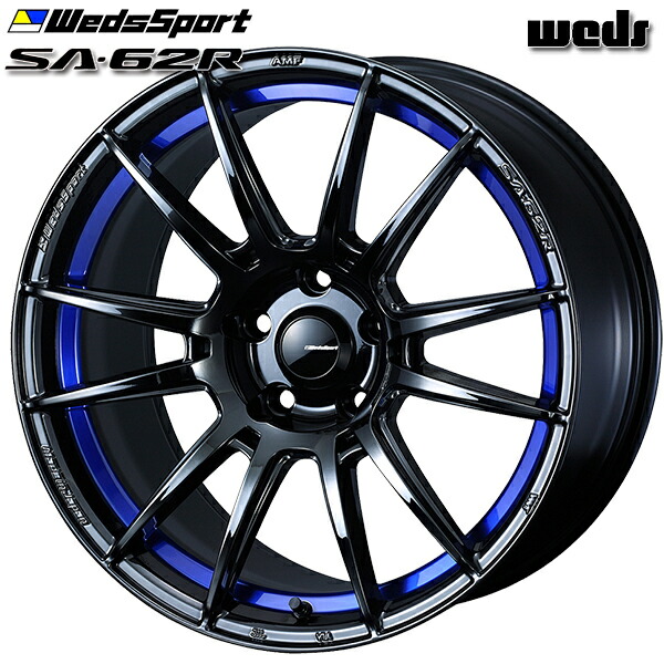 18インチ 7.5J 5H100 +45 Weds ウェッズスポーツ SA62R BLCII(ブルーライトクロームツー) アルミホイール単品 1本 4本以上送料無料 |タイヤホイール激安王国