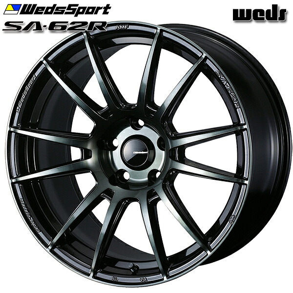 18インチ 8.0J 5H114.3 +42 Weds ウェッズスポーツ SA62R WBC（ウォースブラッククリアー） アルミホイール単品 1本 4本以上送料無料