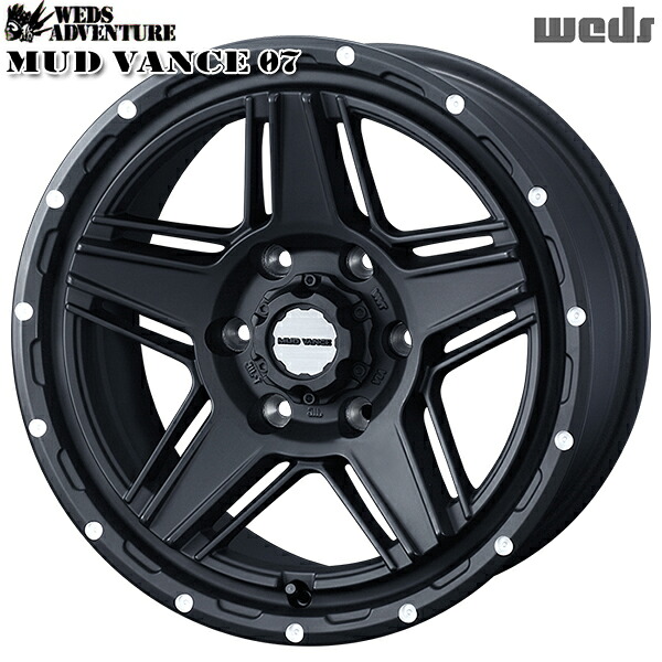 17インチ 8.0J 6H139.7 +20 WEDS マッドヴァンス07 フルマットブラック アルミホイール単品 4本（1台分） 送料無料