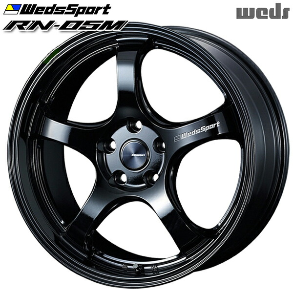 18インチ 7.5J 5H114.3 +45 Weds ウェッズスポーツ RN05M GLOSS BLACK（グロスブラック） アルミホイール単品 1本 4本以上送料無料 ｜タイヤホイール激安王国