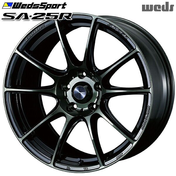 18インチ 8.5J 5H114.3 +50 Weds ウェッズスポーツ SA25R WBC(ウォースブラッククリアー) アルミホイール単品 1本 4本以上送料無料 |タイヤホイール激安王国