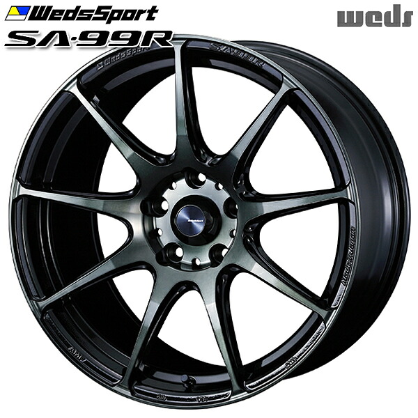 18インチ 9.5J 5H114.3 +45 Weds ウェッズスポーツ SA99R WBC（ウォースブラッククリアー） アルミホイール単品 1本 4本以上送料無料