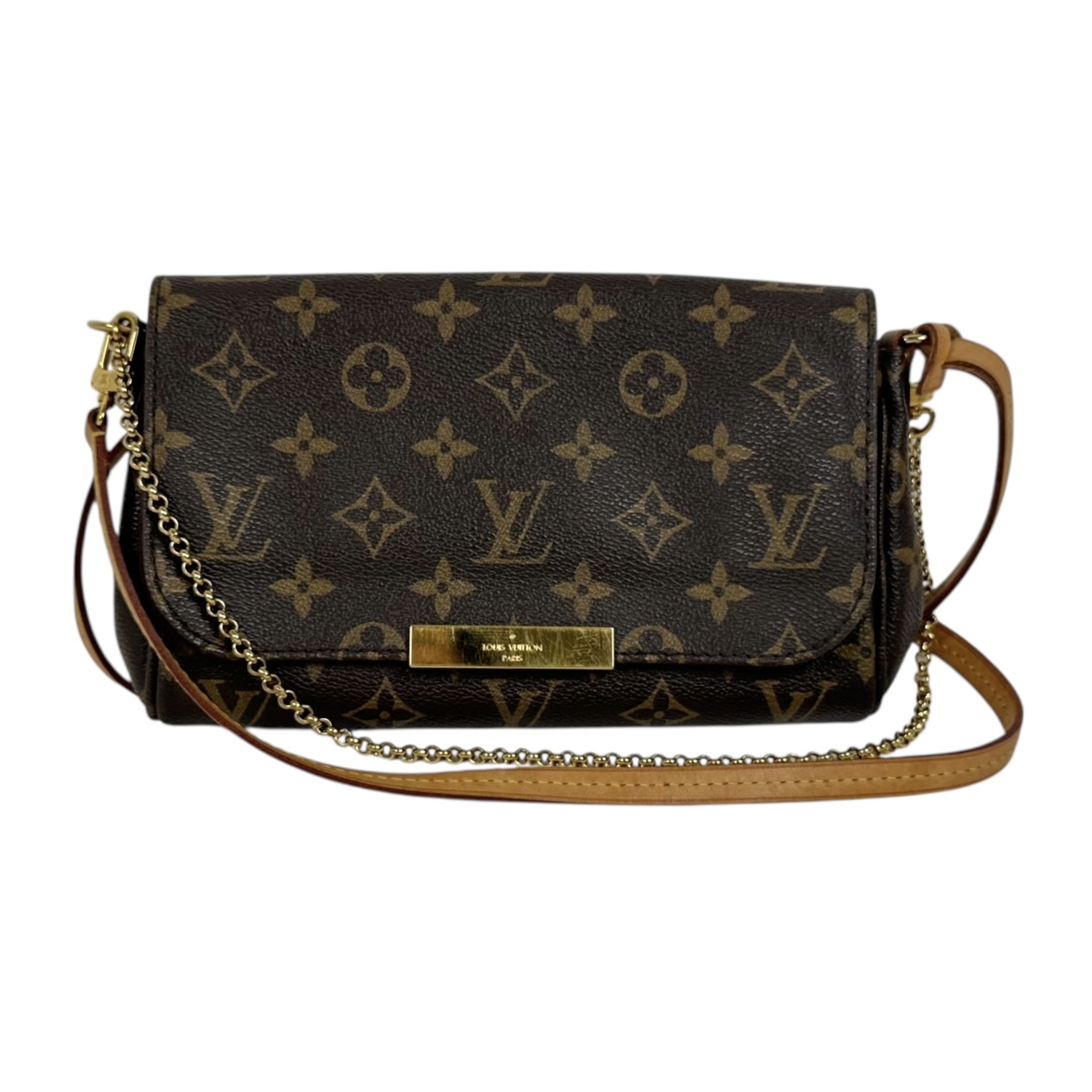 【Louis Vuitton】ルイヴィトン フェイボリットPM M40717 ハンドバック ショルダーバッグ 2WAY チェーン店ハンドバック モノグラム 帆布 赤銅色系 ゴールド金具 【中古】USED-B 【9304】 一六銀行かんてい局仙台卸町 店
