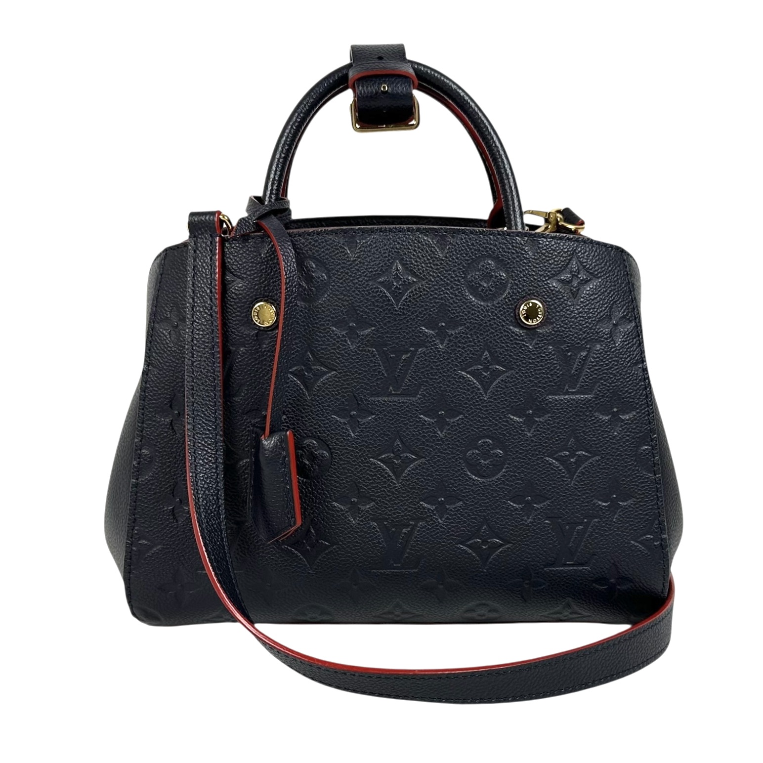 ルイヴィトン アンプラント モンテーニュ MM ハンドバッグ ネイビー かばん LOUIS VUITTON 【極美品】ルイヴィトン モノグラム アンプラント