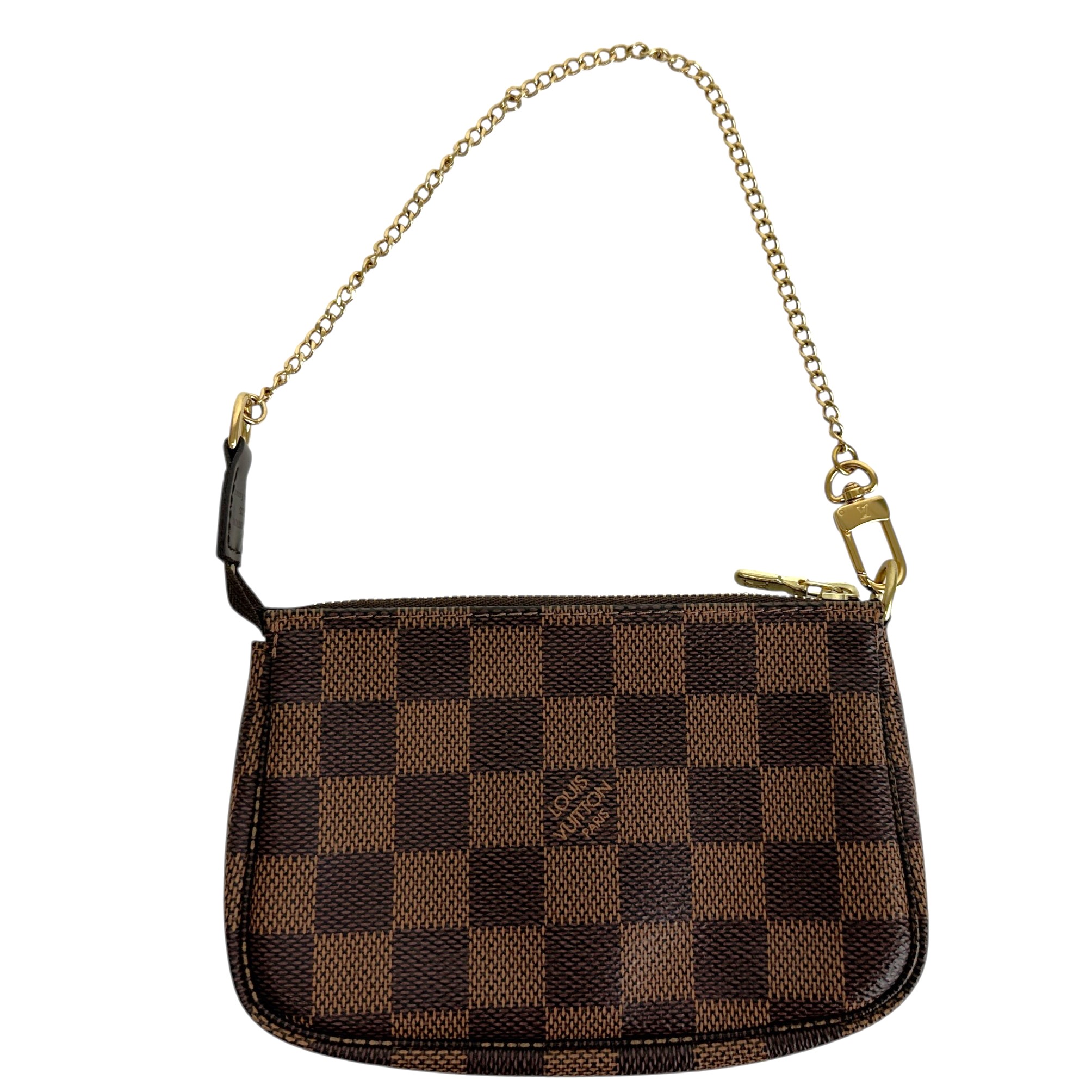 【Louis Vuitton】ルイヴィトン N58009 ミニ ポシェット アクセソワール ダミエ エベヌ レディース ショルダーバッグ 肩先合財袋【中古】USED-A【9356】 一六銀行かんてい局利府店 店
