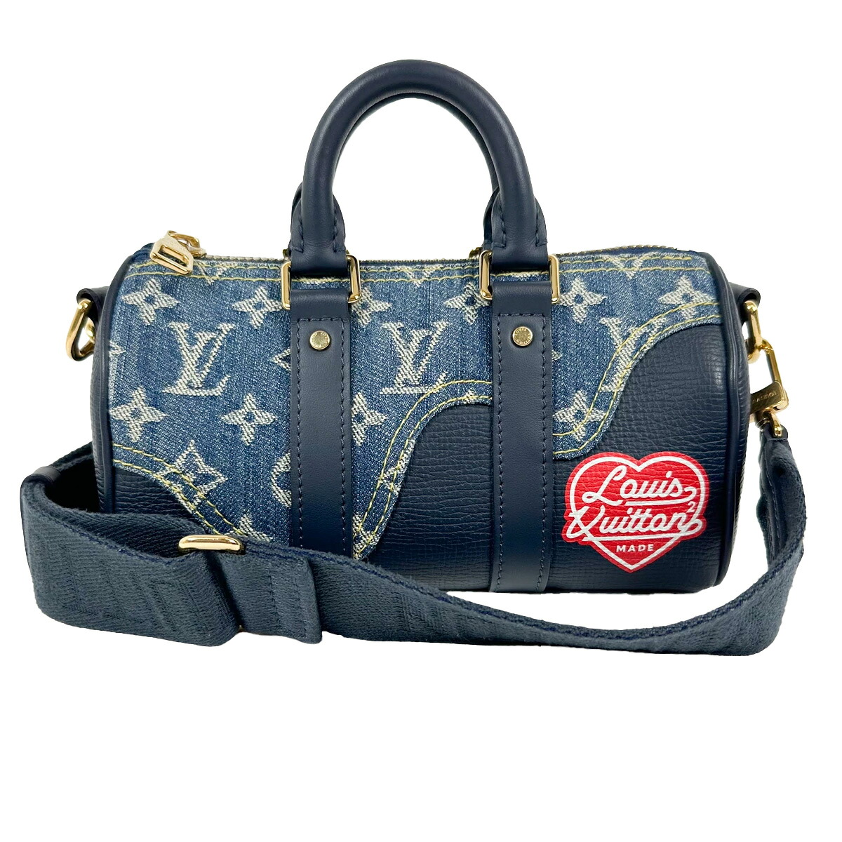 【Louis Vuitton】ルイ・ヴィトン デニムキーポルXS NIGOコラボ ブルー M81011 ショルダーバッグ ハンドバッグ ミニボストン モノグラム デニム レディース メンズ ユニセックス 【中古】USED-B 【9304】 質屋かんてい局仙台卸町店 店