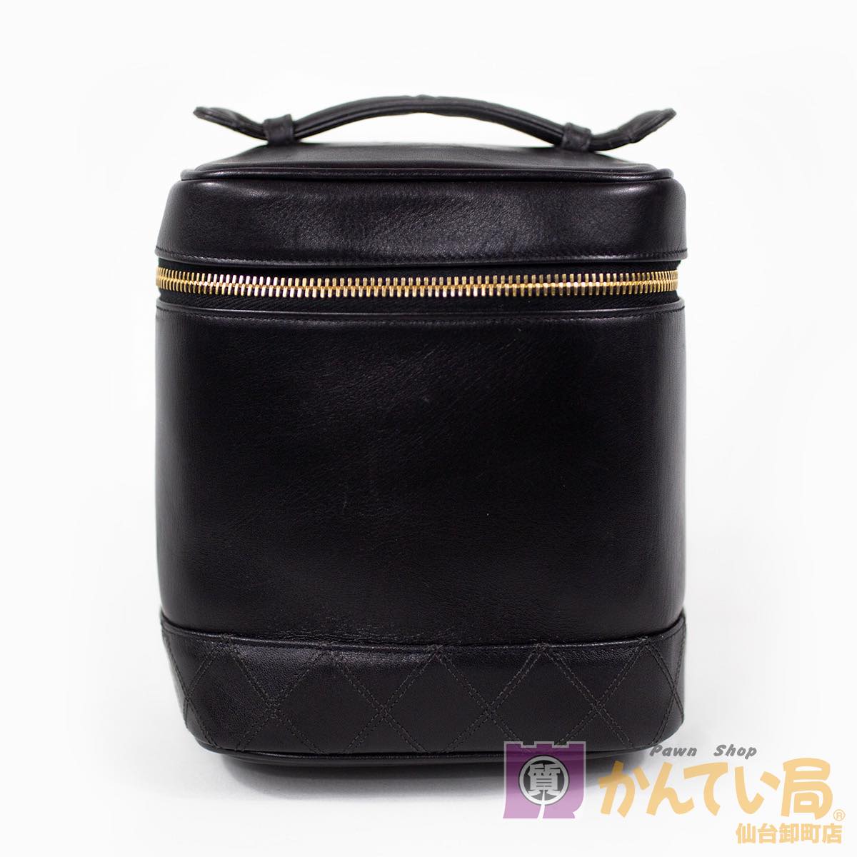 【CHANEL】シャネル ビコローレ バニティーバッグ A01619 2番台 ハンドバッグ 化粧ポーチ メイクポーチ ココマーク レザー ラムスキン ブラック ゴールド金具 レディース 【中古】 USED-B 【9304】 質屋かんてい局仙台卸町店