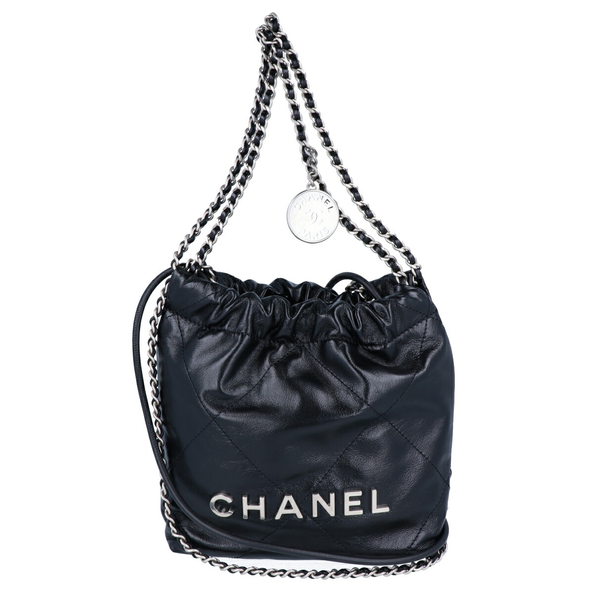 【CHANEL】シャネル シャネル22 ミニ ハンドバック AS3980 なめし革 黒いこと 黒 しろがね色金具 マトラッセ ショルダーバッグ2WAY レディース 【中古】 USED-S 【9356】 一六銀行かんてい局仙台卸町店 店