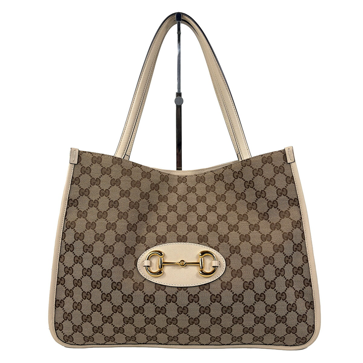 【GUCCI】 グッチ ホースビット トートバッグ 623694 GGキャンバス ベージュ ホワイト レディース バッグ 【中古品】 USED-A 【9356】 質屋かんてい局仙台卸町 店