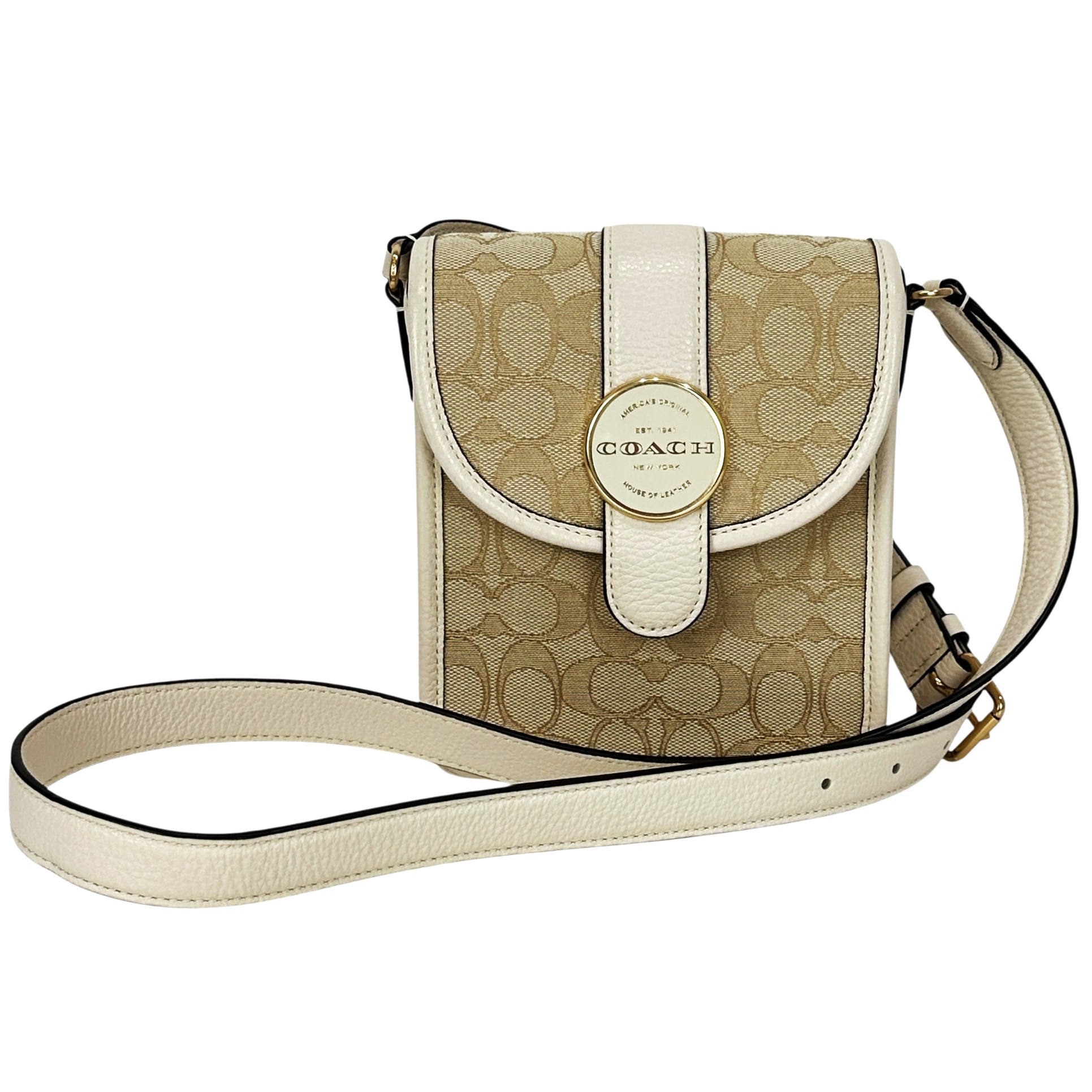 【COACH】コーチ サウス ロニー クロスボディバッグ C8321 ショルダーバッグ レザー ベージュ クリーム 白 レディース 【中古品】 USED-AB 【9356】 質屋かんてい局仙台卸町店 店｜かんてい局仙台卸町店　店