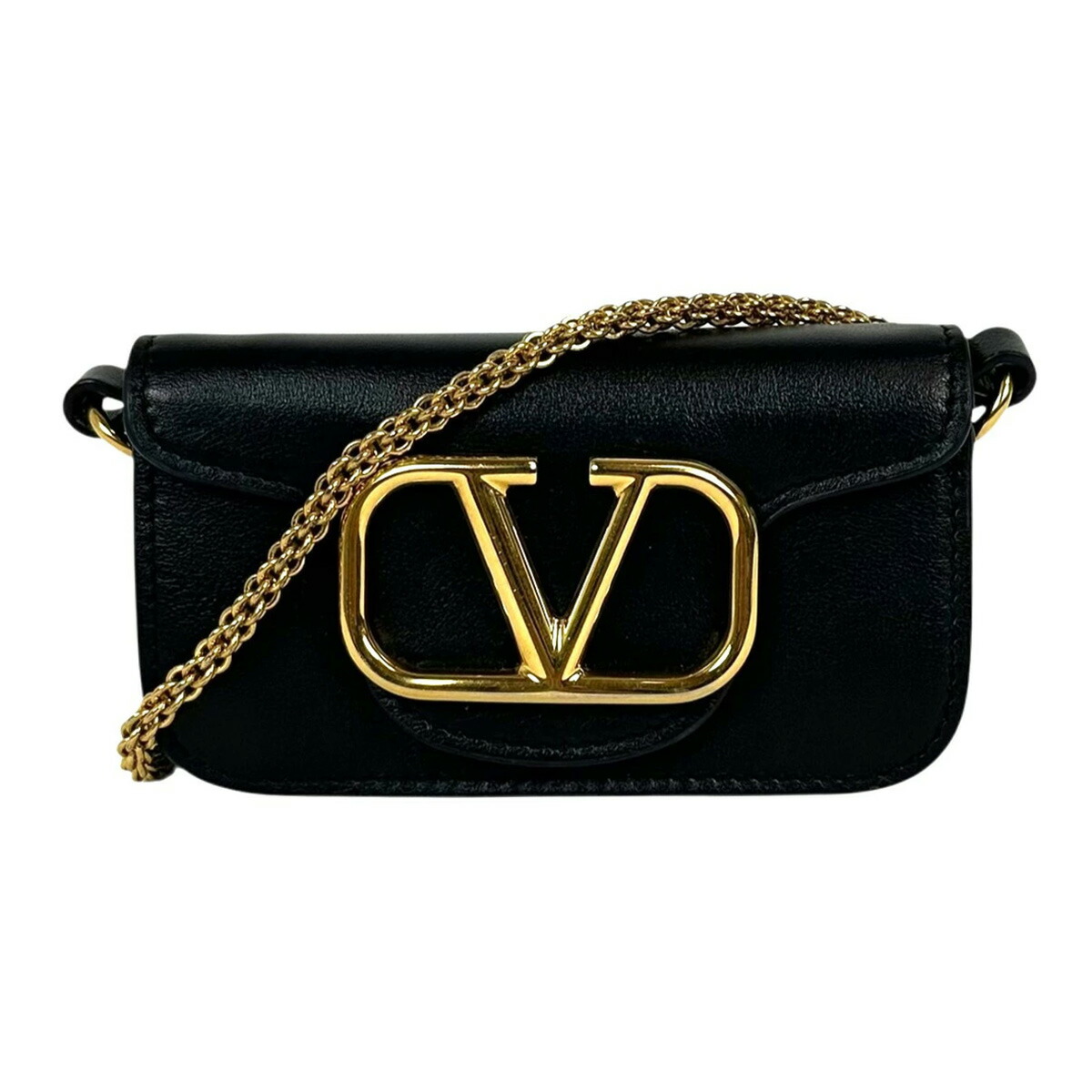 【VALENTINO】ヴァレンティノ チェーン マイクロバッグ ショルダーバッグ レディース 黒 ブラック【中古】 USED-A 【9304】 質屋かんてい局仙台卸町 店｜かんてい局仙台卸町店　店