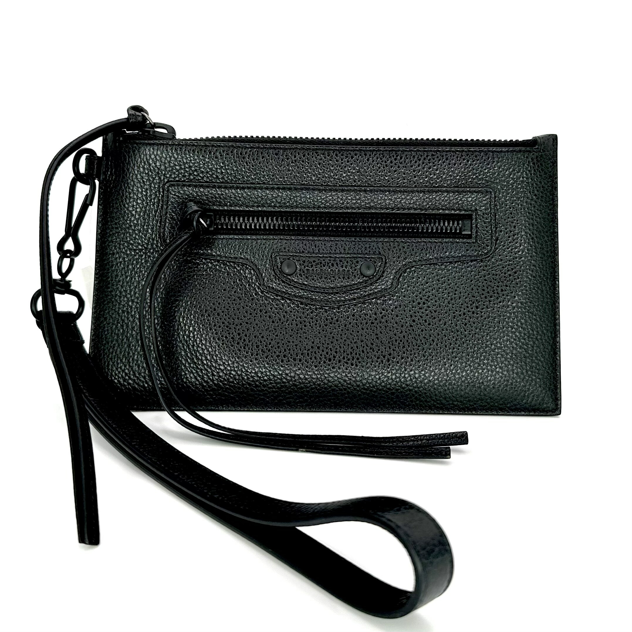 バレンシアガ　黒 レザー クラッチバッグ バレンシアガ 黒 レザー クラッチバッグ BALENCIAGA ブラック