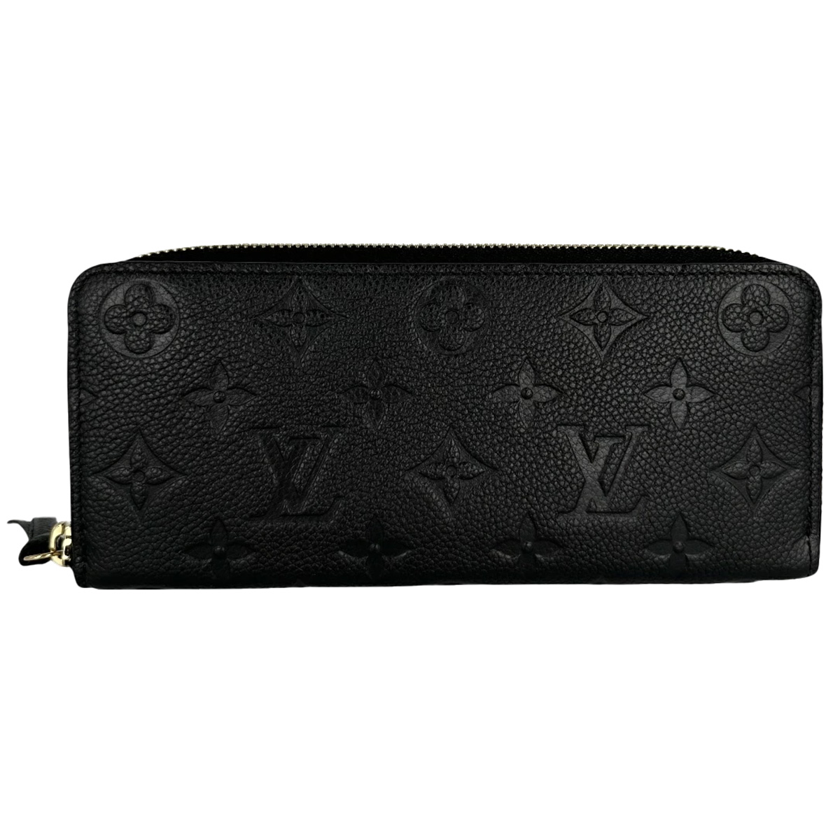 【Louis Vuitton】ルイヴィトン ポルトフォイユ･クレマンス M60171 ノワール モノグラム･アンプラント ラウンドジッパー ゴールド金具 黒いこと系 レディース メンズ ユニ一発やる 【中古】USED-A 【9304】 一六銀行かんてい局仙台卸町店