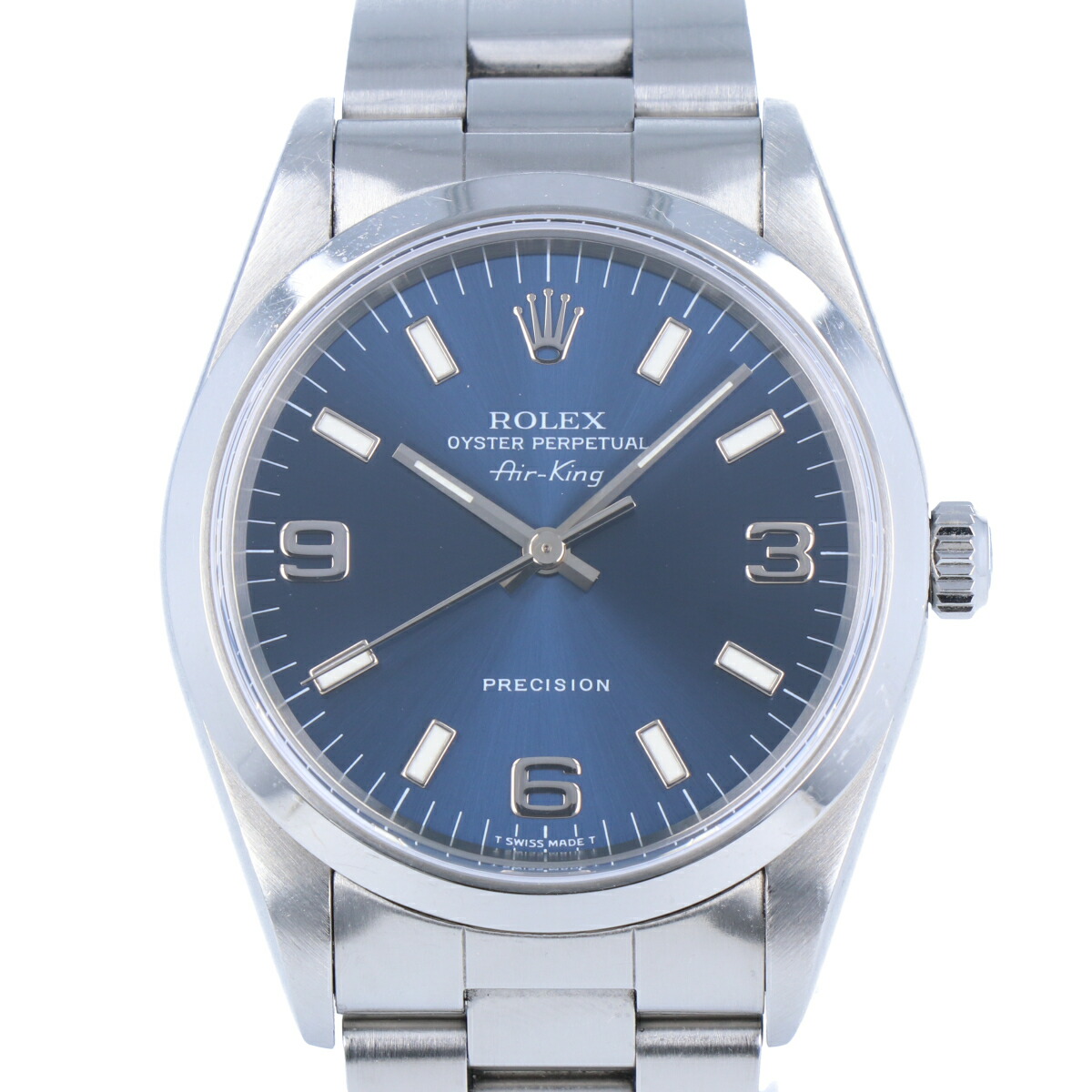 【ROLEX】ロレックス エアキング 14000 U番 1997年製 34mm SS ステンレススチール ブルー文字盤 自動巻き オートマ メンズ 腕時計 時計 【中古】 USED-AB 【9304】質屋かんてい局仙台卸町店 店