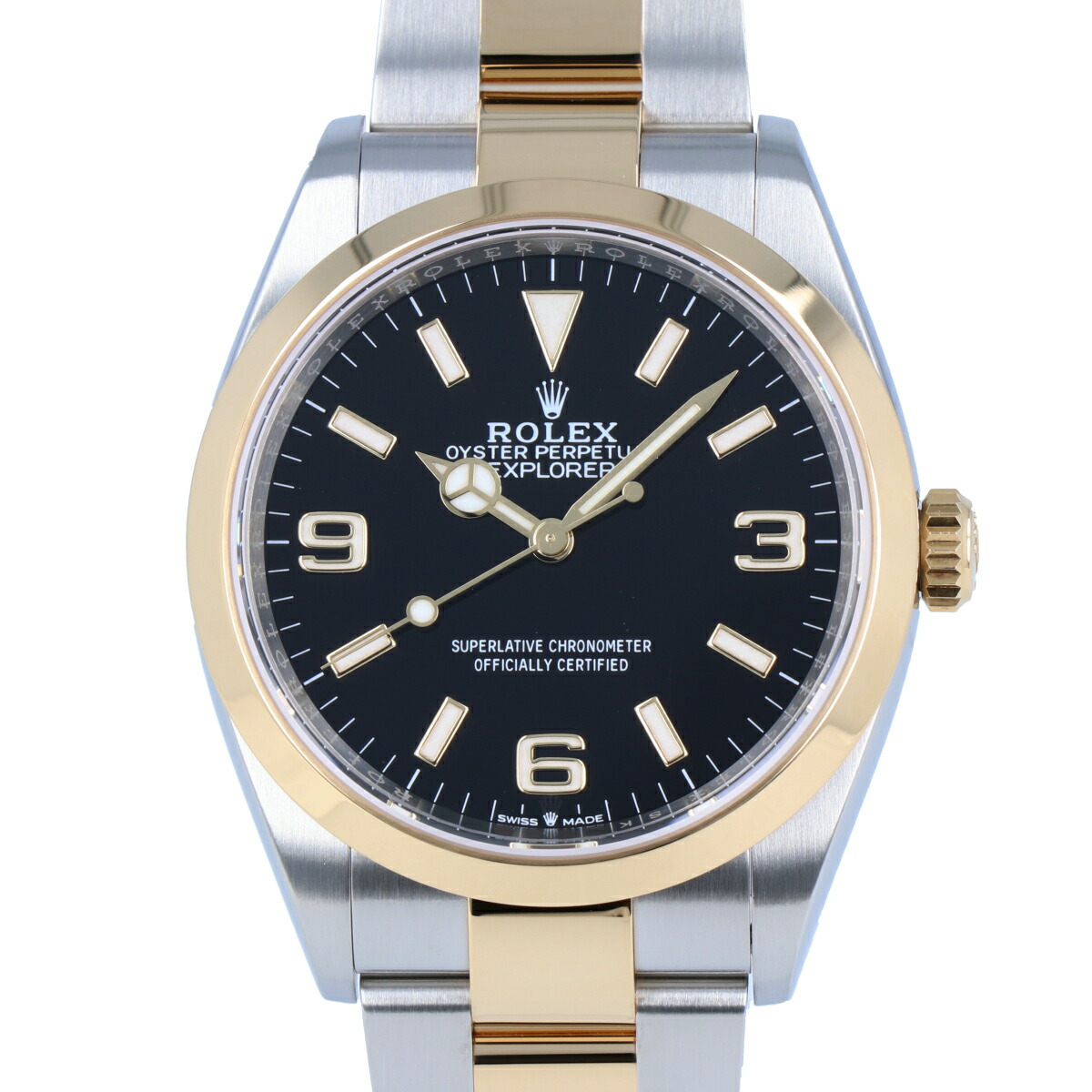 【ROLEX】ロレックス エクスプローラー1 124273 コンビ SS ステンレススチール K18YG イエローゴールド ランダムシリアル 2021年 36mm 黒文字盤 ブラック文字盤 自動巻き オートマ メンズ 腕時計【中古】USED-SA 【9304】質屋かんてい局卸町 店|かんてい局仙台卸町店 店