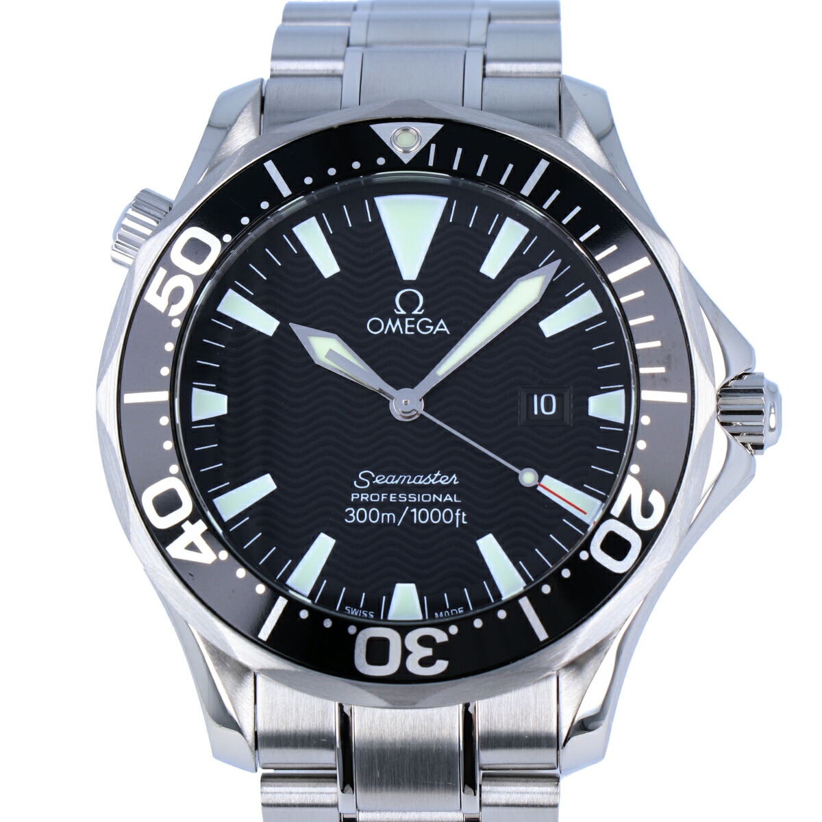 【OMEGA】 ゼロ シーマスター300 デイト 2264.50 黒文字盤 41粍 SS ステンレス鋼スチール写真 メンズ 石英 ウオッチ 時辰儀 【中古】 USED-SA 【9356】 一六銀行かんてい局仙台卸町店 店