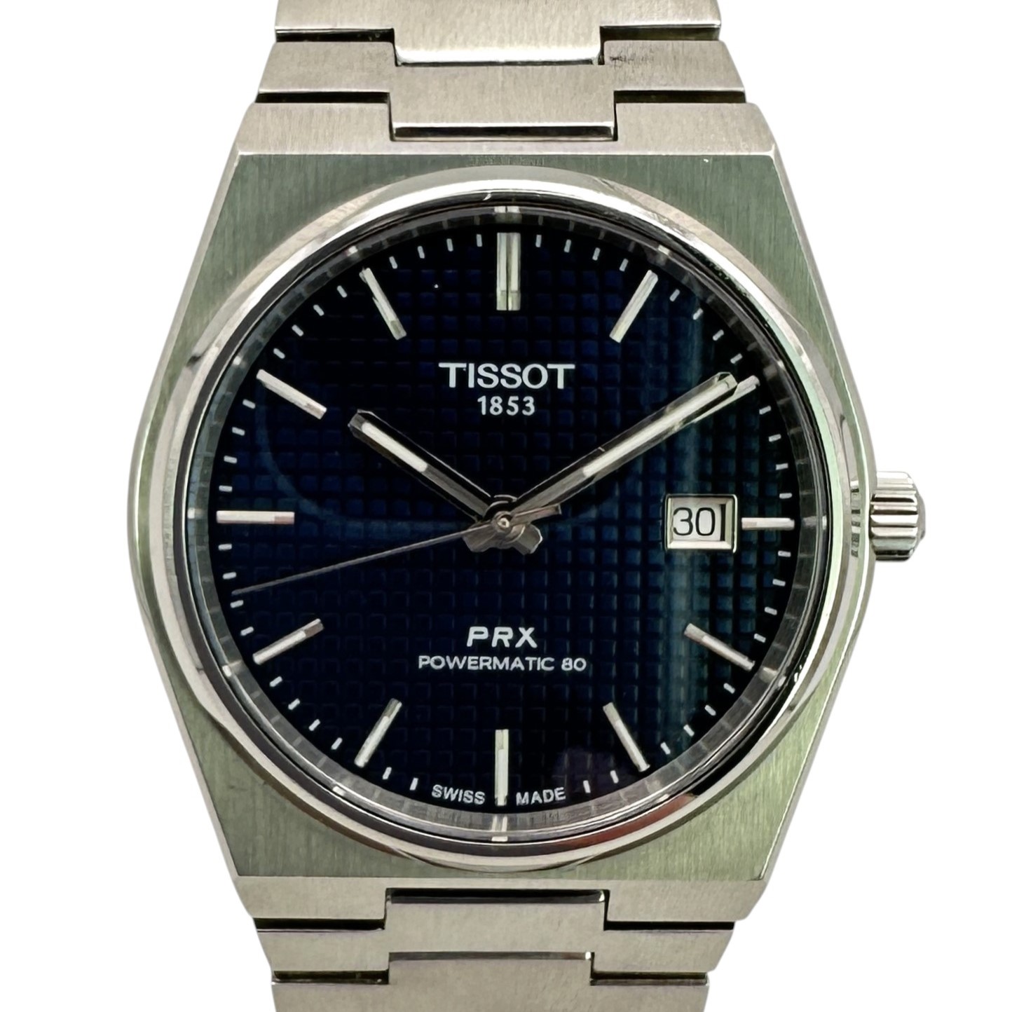 【TISSOT】 ティソ PRX パワーマティック80 40mm T137407A T137.407.11.041.00 T1374071104100 自動巻き 裏スケ ステンレス 青文字盤 ブルー文字盤 メンズ 腕時計 時計 【中古】USED-B 【9356】質屋かんてい局仙台卸町店 店