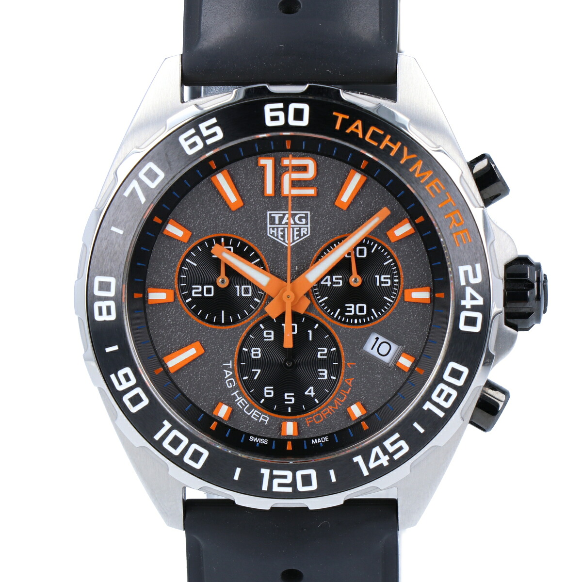【TAG Heuer】 タグホイヤー フォーミュラ1 CAZ101AH BA0842 クロノグラフ クォーツ グレー文字盤 43mm SS ステンレススチール ラバーベルト ブラック メンズ 腕時計 時計 【中古】 USED-B 【9304】 質屋かんてい局仙台卸町店 店