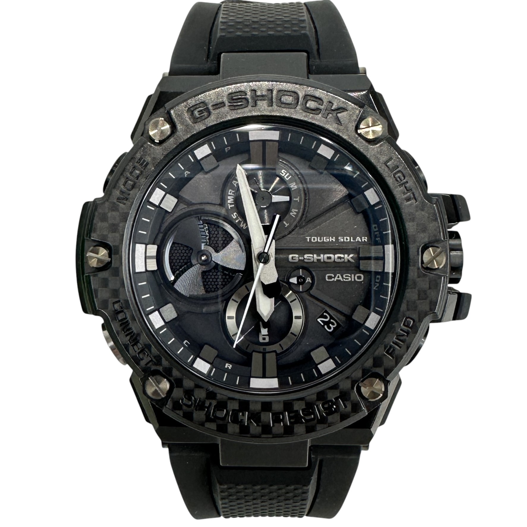 【CASIO】 カシオ G-SHOCK ジーショック GST-B100X-1AJF ソーラー 54mm ステンレススチール 樹脂バンド Bluetooth搭載 黒文字盤 ブラック文字盤 ブラック系 メンズ 腕時計 時計 【中古】USED-A 【9356】質屋かんてい局仙台卸町店 店
