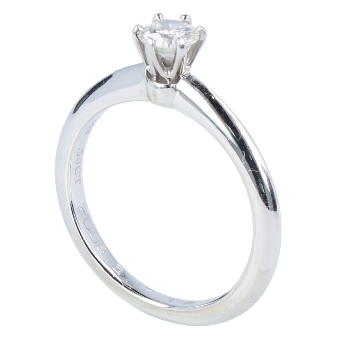 【Tiffany&Co.】 ティファニー ソリティアリング ダイヤモンドリング プラチナ 刻印あり Pt950 ダイヤモンド 0.3ct 4.0g 一粒ダイヤ リング 指輪 9号 レディース 【中古】 USED-B 【9356】 質屋かんてい局仙台卸町店 店