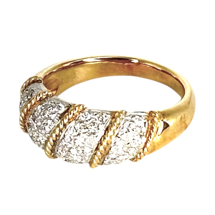 K18 ゴールド リング 9.0g メレ0.37ct 0.09ct 指輪 約16号 レディース ジュエリー アクセサリー 【中古】 USED-A【9304】 質屋かんてい仙台卸町店 店|かんてい局仙台卸町店 店
