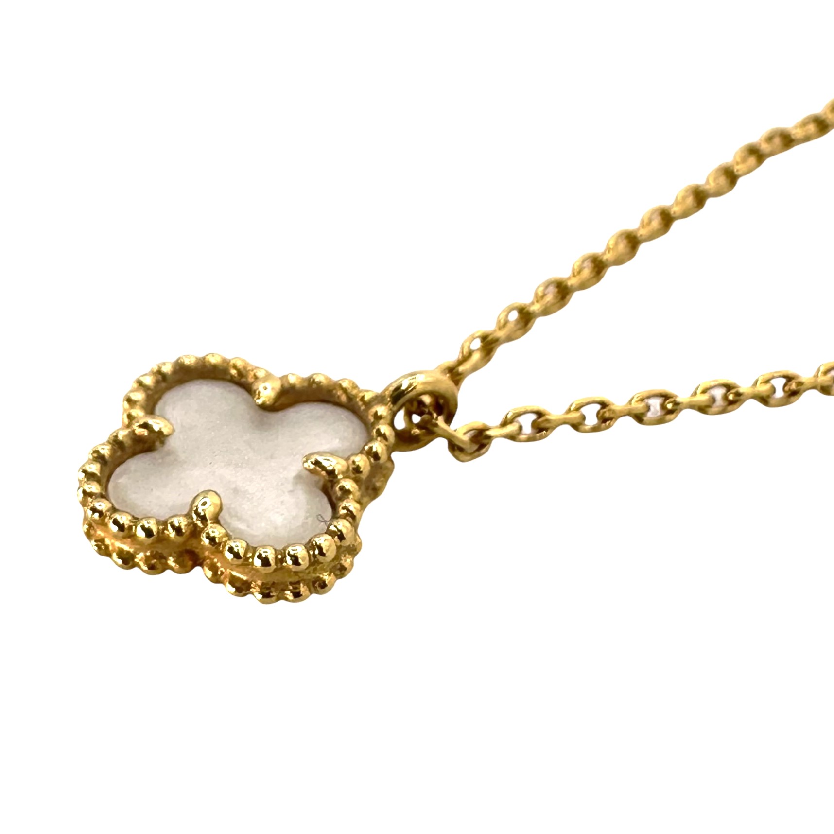 【Van Cleef & Arpels】 ヴァンクリーフ&アーペル スウィート アルハンブラ ネックレス Au750 K18 ホワイトシェル 42cm ジュエリー アクセサリー レディース 【中古】 USED-AB 【9304】質屋かんてい局仙台卸町店 店|かんてい局仙台卸町店 店