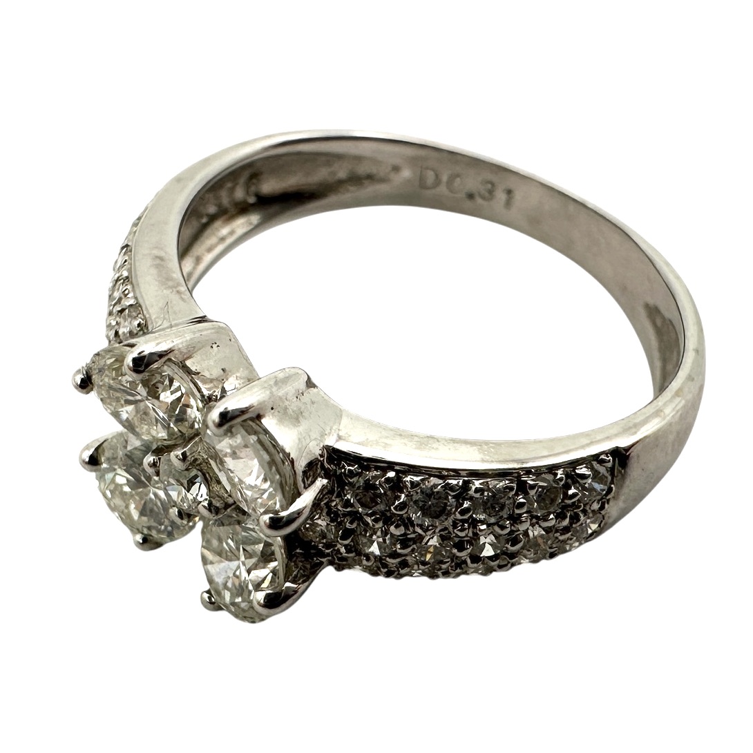 K18リング ゴールド ダイヤモンド 0.76/0.31ct 指輪 約10号 3.2g レディース ジュエリー アクセサリー 【中古】 USED-AB 【9356】 質屋かんてい局利府店 店